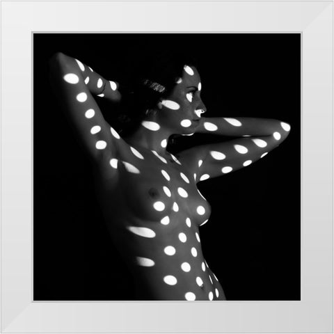 Nude Dots White Modern Wood Framed Art Print by Blasko, Jan