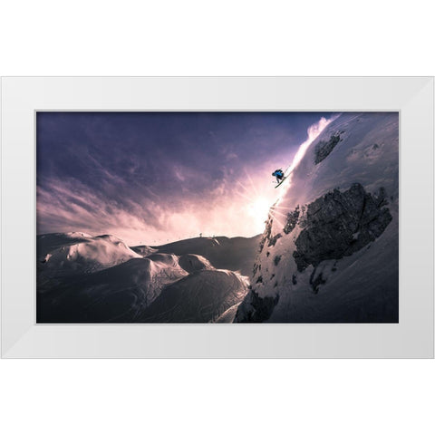 Fly For A While White Modern Wood Framed Art Print by Bertoncelj, Sandi