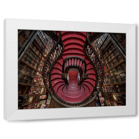 Livraria Lello White Modern Wood Framed Art Print by Carlos