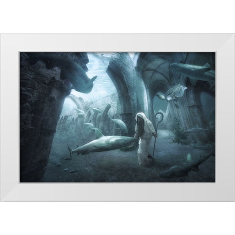 The Sea Shepherd White Modern Wood Framed Art Print by Kiciak, Christophe