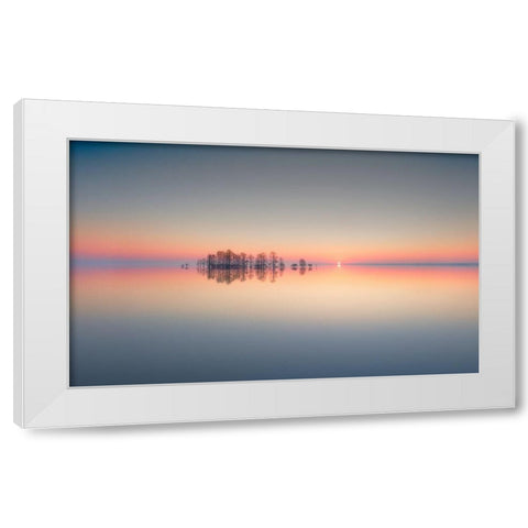 Lake Mattamuskeet Memory White Modern Wood Framed Art Print by Yu, Liyun