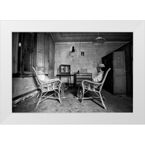 The Usual Fresh News White Modern Wood Framed Art Print by Ferrara, Carlo