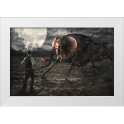 The Duel White Modern Wood Framed Art Print by Kiciak, Christophe