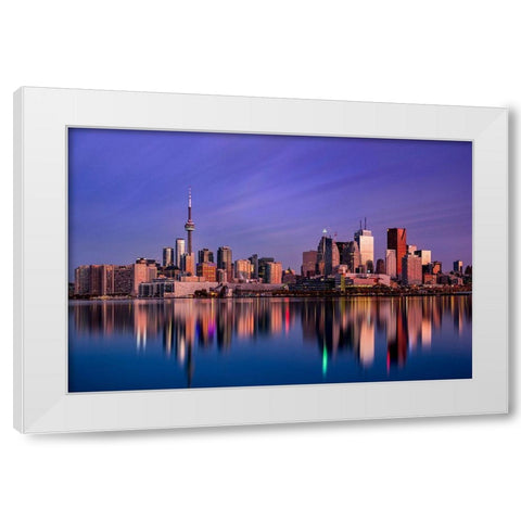 Toronto Sunrise White Modern Wood Framed Art Print by Crockett, Jason