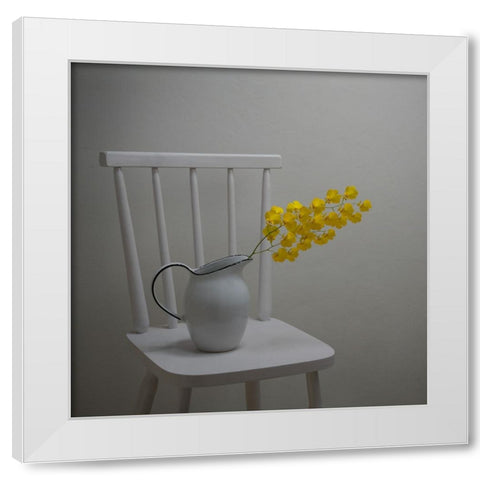 Simplicity Of Life White Modern Wood Framed Art Print by Perfoncio, Margareth