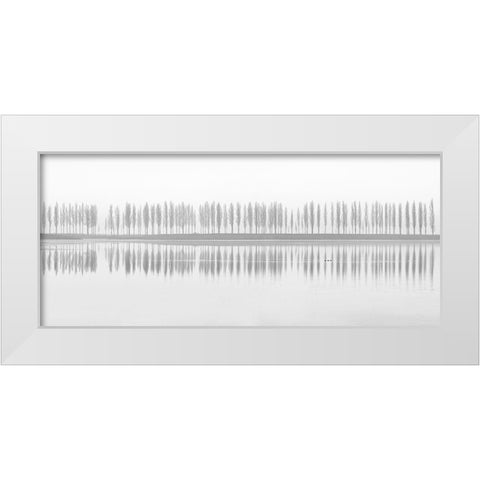 Misty Alley White Modern Wood Framed Art Print by Fotoea