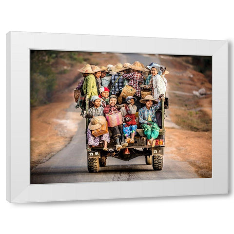 Together Till The End Of The Day White Modern Wood Framed Art Print by Tagliarino, Marco