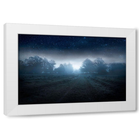 Visions Of The Night White Modern Wood Framed Art Print by Lindsten, Christian