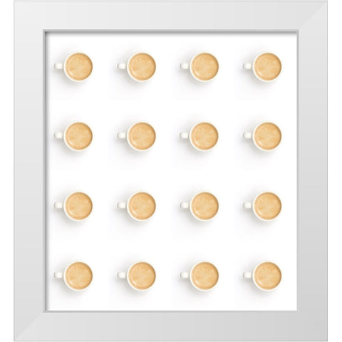 8 Hours Of Sleep White Modern Wood Framed Art Print by Saratonina, Sarah