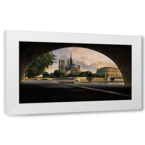 Early Paris White Modern Wood Framed Art Print by Jones, Brad