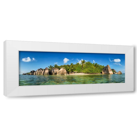 Anse Source Dargent-La Digue-Seychelles White Modern Wood Framed Art Print by Lenne, Thomas