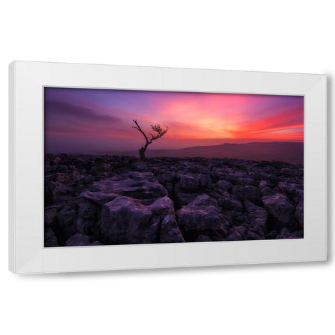Twisleton Scar Glow White Modern Wood Framed Art Print by Therion