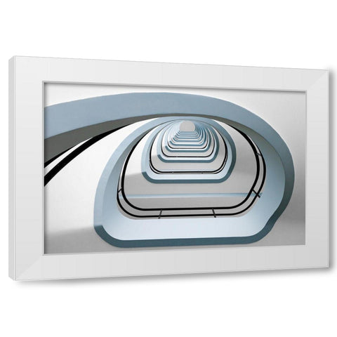 Before The Climb White Modern Wood Framed Art Print by Van De, Jeroen