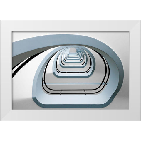 Before The Climb White Modern Wood Framed Art Print by Van De, Jeroen