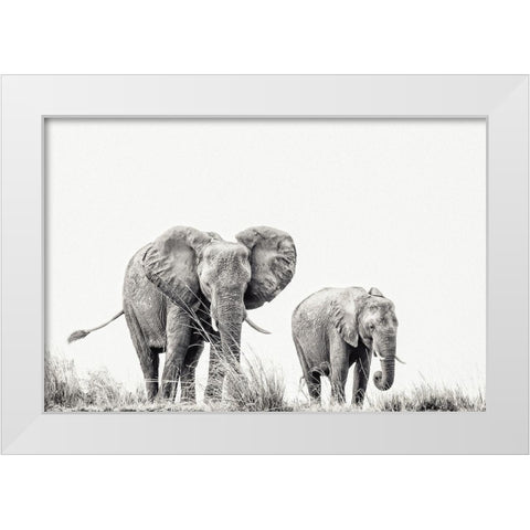 Purring Silence White Modern Wood Framed Art Print by Flour, Piet