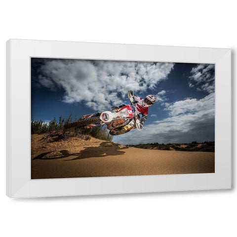 Knocked Up White Modern Wood Framed Art Print by Amos, Nir