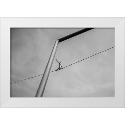 The Acrobat White Modern Wood Framed Art Print by L., Alessandro