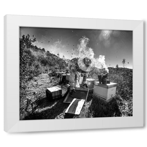 Mountain Of Honey White Modern Wood Framed Art Print by Teixeira, Agostinho