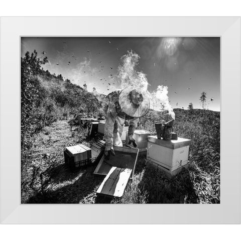 Mountain Of Honey White Modern Wood Framed Art Print by Teixeira, Agostinho