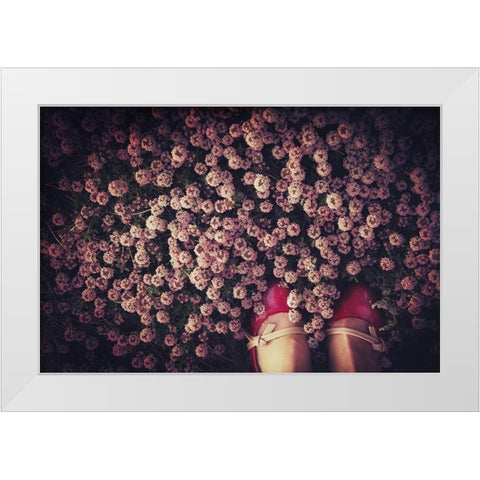 Thyme Carpet White Modern Wood Framed Art Print by Fukaya, Takako