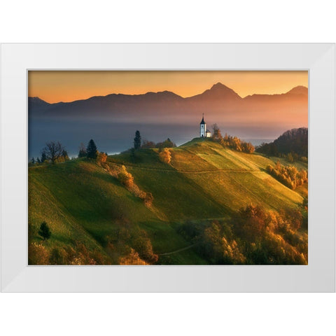 Autumn Light... White Modern Wood Framed Art Print by Browko, Krzysztof
