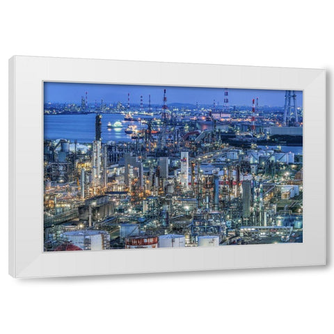 Coastal Industrial Area White Modern Wood Framed Art Print by Tetsurou, Kobayashi