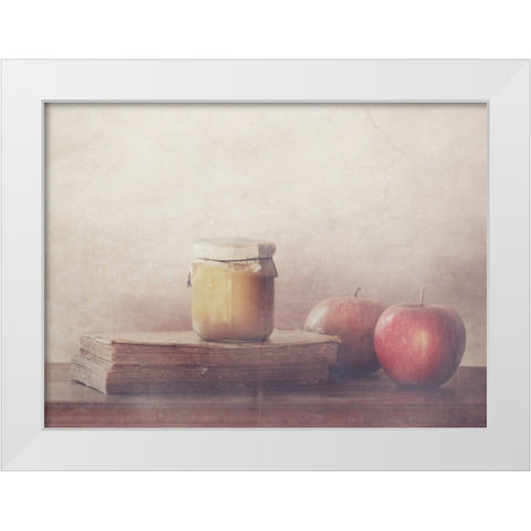 Recipe With Apples White Modern Wood Framed Art Print by Devos, Delphine