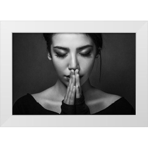 Emotion White Modern Wood Framed Art Print by Minaeian, Ehsan