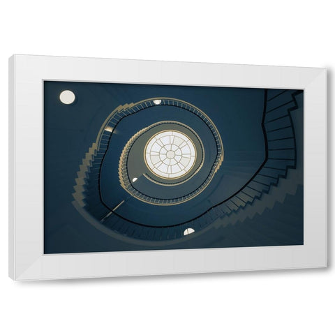 Curl-1 White Modern Wood Framed Art Print by van Maastricht, Henk