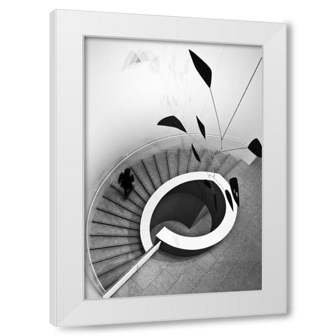 Stairs White Modern Wood Framed Art Print by Ferreira, Rui