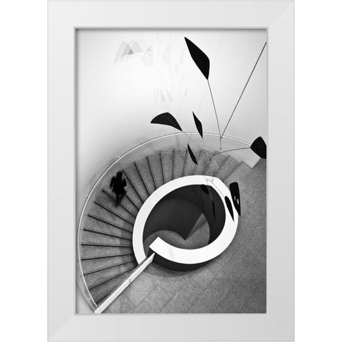 Stairs White Modern Wood Framed Art Print by Ferreira, Rui