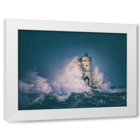 The Lighthouse Mangiabarche White Modern Wood Framed Art Print by Atzori, Daniele