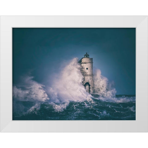 The Lighthouse Mangiabarche White Modern Wood Framed Art Print by Atzori, Daniele
