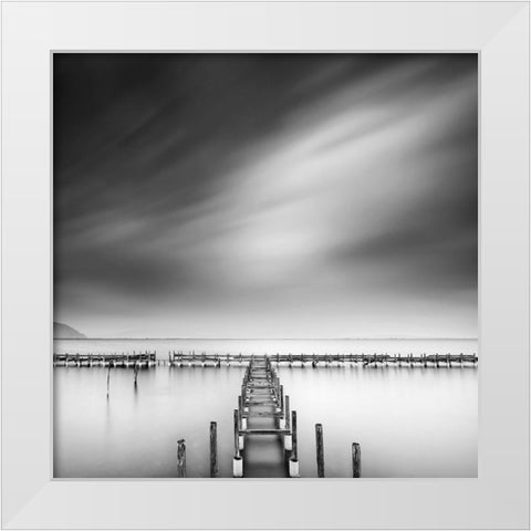 By The Sea 012 White Modern Wood Framed Art Print by Digalakis, George