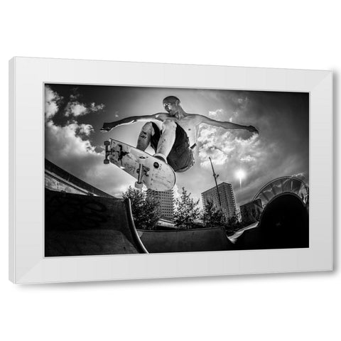 Sam Taeymans Performing At Qden Damq White Modern Wood Framed Art Print by Verbiest, Eric