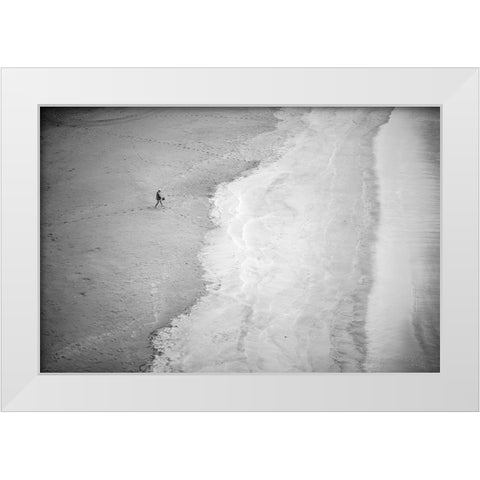 One White Modern Wood Framed Art Print by Simoes, Goncalo