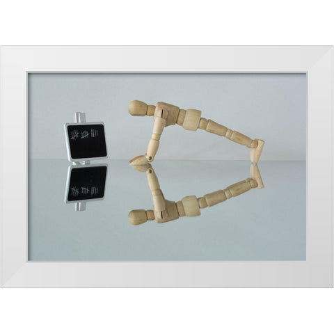 Push Yourself White Modern Wood Framed Art Print by Hammer, Jacqueline