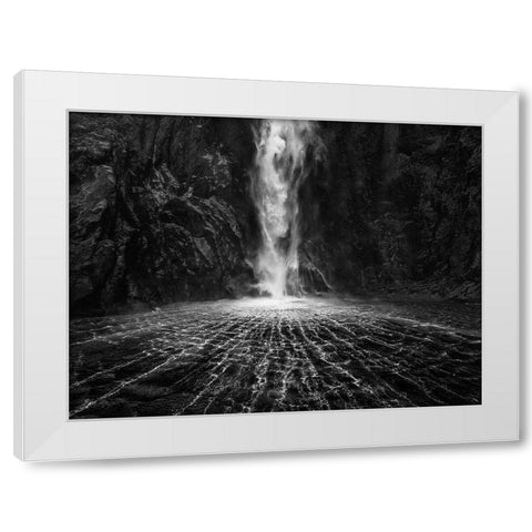 Sky Fall White Modern Wood Framed Art Print by Shi, Fei
