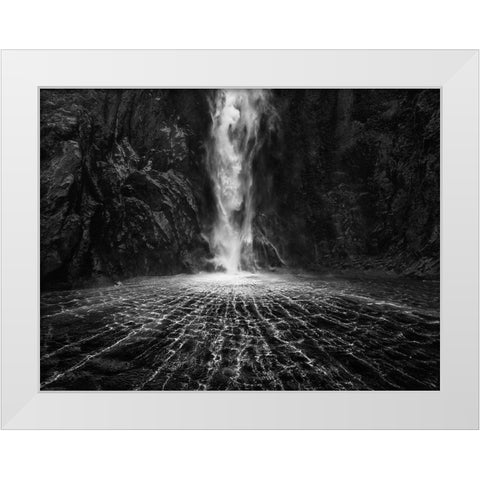 Sky Fall White Modern Wood Framed Art Print by Shi, Fei
