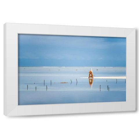 Low Tide White Modern Wood Framed Art Print by Milushev, Anca