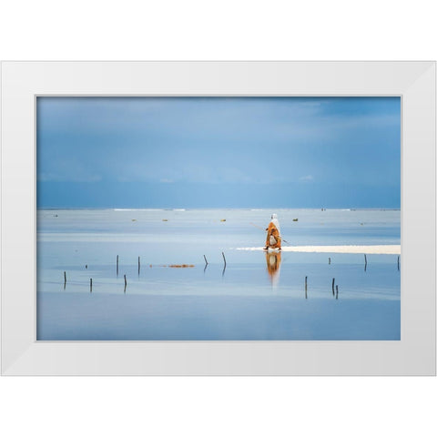 Low Tide White Modern Wood Framed Art Print by Milushev, Anca