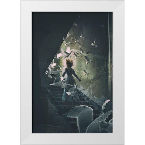 Do White Modern Wood Framed Art Print by Cwikla, Ewa