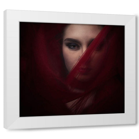 Red Panther White Modern Wood Framed Art Print by Hardibudi