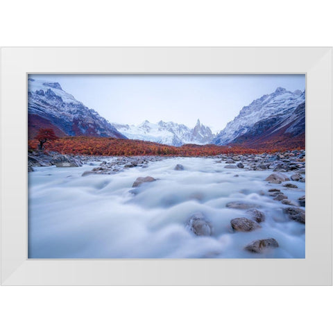Flowing Dreams White Modern Wood Framed Art Print by Fan, John