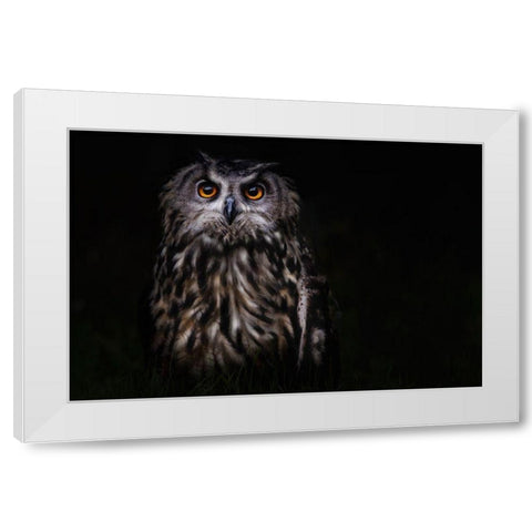 Prince Of The Night White Modern Wood Framed Art Print by Benezech, Martine