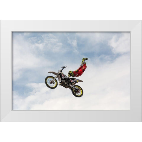 No Hands Superflyer White Modern Wood Framed Art Print by Vlasceanu, Mircea