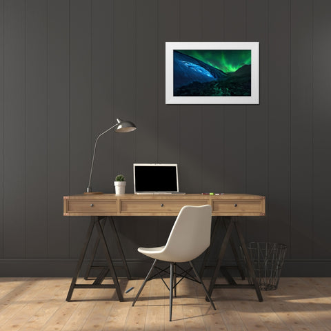 Athabasca Cave White Modern Wood Framed Art Print by M. Garcia, Jesus