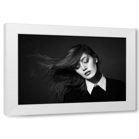 Storm White Modern Wood Framed Art Print by Minaeian, Ehsan