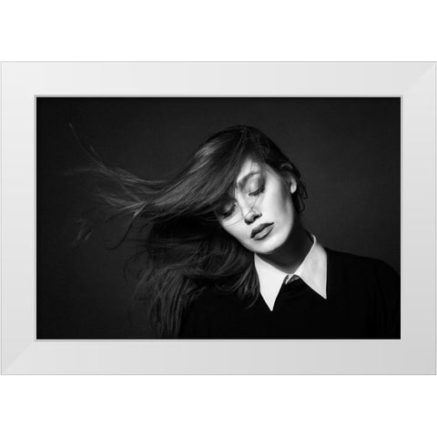 Storm White Modern Wood Framed Art Print by Minaeian, Ehsan