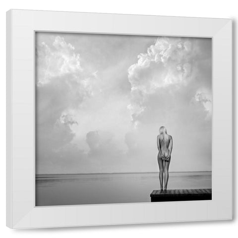 Qechospaceq White Modern Wood Framed Art Print by Stefanovicius, Paulius